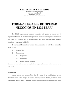 FORMAS LEGALES DE OPERAR NEGOCIOS EN LOS EE.UU.