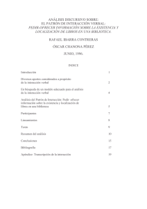 ANÁLISIS DISCURSIVO SOBRE: EL PATRÓN DE INTERACCIÓN
