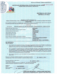 Certificado ISSC del Buque - Hapag