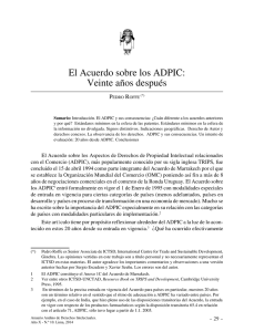 El Acuerdo sobre los ADPIC: Veinte años después