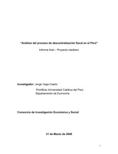 Análisis del proceso de descentralización fiscal en el Perú