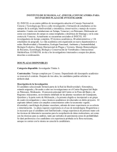 INSTITUTO DE ECOLOGIA A.C. (INECOL) CONVOCATORIA PARA