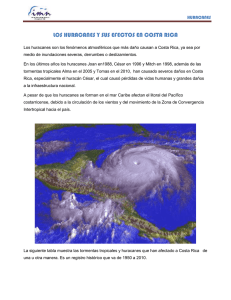 Los huracanes y los efectos en Costa Rica