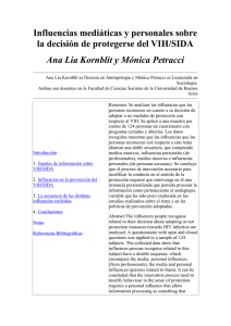 Influencias mediáticas y personales sobre la decisión de protegerse