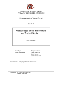 Metodologia de la Intervenció en Treball Social