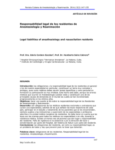 Responsabilidad legal de los residentes de Anestesiología y