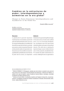 Cambios en la estructuras de poder: interdependencias y asimetrías