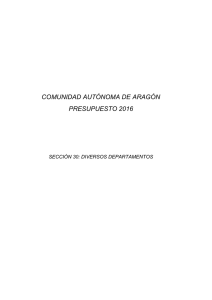 COMUNIDAD AUTÓNOMA DE ARAGÓN PRESUPUESTO 2016