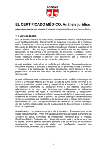 EL CERTIFICADO MÉDICO, Análisis jurídico