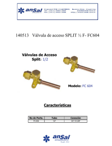 140513 Válvula de acceso SPLIT ½ F- FC604
