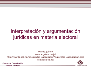 Interpretación y Argumentación Jurídicas en Materia Electoral