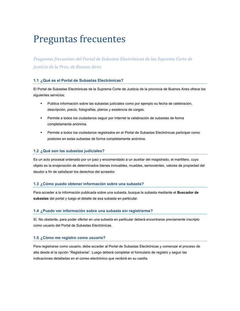 Preguntas Frecuentes Bienvenido Al Portal De Subastas Electronicas