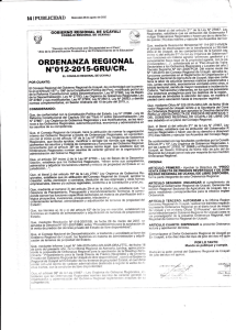 Ordenanza Regional N° 012-2015-GRU/CR.