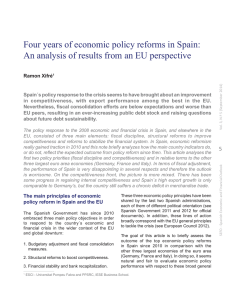 Four years of economic policy reforms in Spain