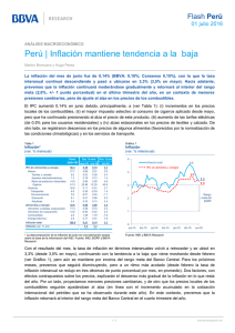 Perú | Inflación mantiene tendencia a la baja