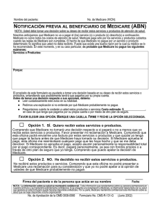 NOTIFICACIÓN PREVIA AL BENEFICIARIO DE MEDICARE (ABN)
