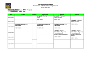 PRIMER CURSO (Grupo MT-1) Conjunta 1.º Cuatrimestre (Edif. Aul. )