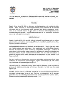 REPORTE DE ACTIVIDAD DEL VOLCÁN GALERAS_abril de 2005