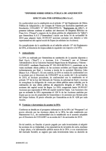 informe sobre oferta pública de adquisición efectuada por