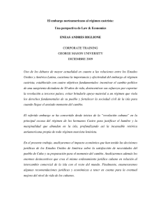 El embargo norteamericano al régimen castrista: Una