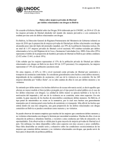 16 de agosto de 2016 1 Datos sobre mujeres privadas de libertad