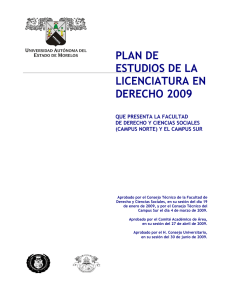 plan de estudios de la licenciatura en derecho 2009