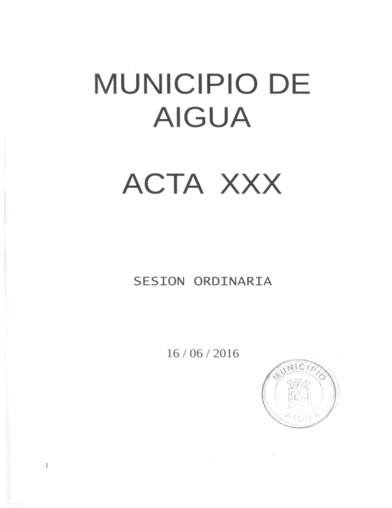 Municipio De Aigua Acta Xxx