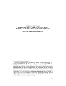 Aspectos esenciales de la competencia judicial internacional en