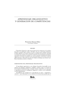 Aprendizaje organizativo y generación de competencias. Moreno