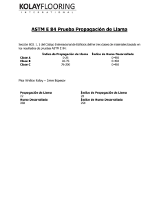 ASTM E 84 Prueba Propagación de Llama