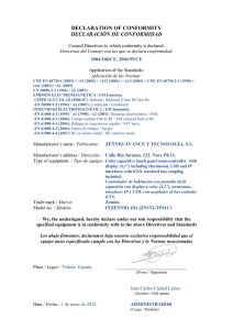 DECLARATION OF CONFORMITY DECLARACIÓN DE