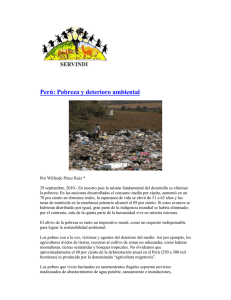 Perú: Pobreza y deterioro ambiental
