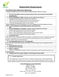 Registration Requirements - Pendergast Elementary School District