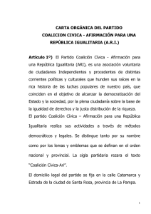 CARTA ORGÁNICA DEL PARTIDO COALICION CIVICA