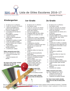 Lista de Útiles Escolares 2016-17