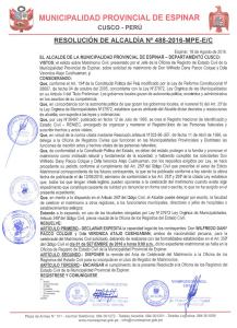 RESOLUCIÓN DE ALCALDIA N 488-2016-MPE