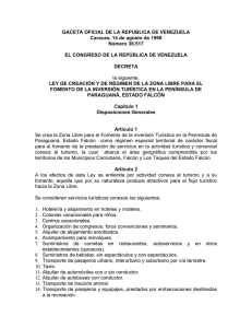 Ley de Zona Libre de Paraguaná - Cámara de Comercio del estado