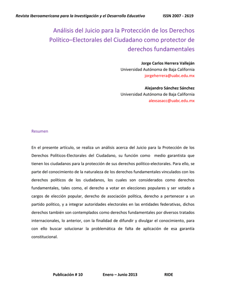 Análisis Del Juicio Para La Protección De Los Derechos Político