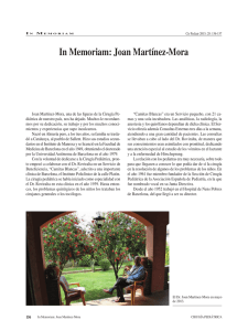 In Memoriam: Joan Martínez-Mora