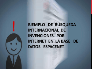 EJEMPLO DE BÚSQUEDA INTERNACIONAL DE INVENCIONES