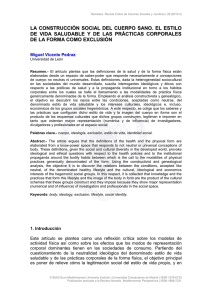 La construcción social del cuerpo sano. El estilo de vida saludable y