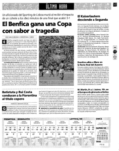 Él Benfica gana una Copa con sabor a tragedia