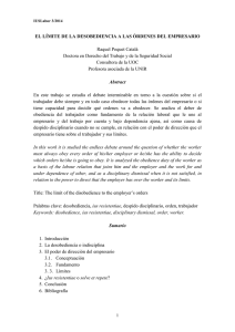 El límite de la desobediencia a las órdenes del empresario