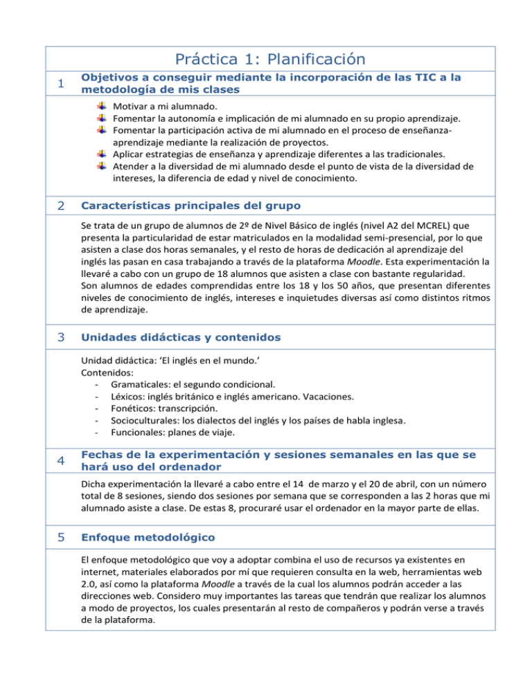 Práctica 1: Planificación