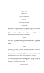 LEY VII - º 11 (Antes Ley 2303) LEY DE CONTABILIDAD CAPÍTULO