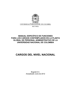 cargos del nivel nacional - Universidad Nacional de Colombia