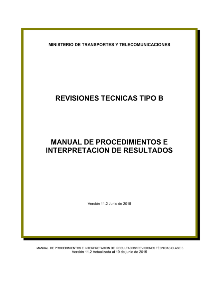 REVISIONES TECNICAS TIPO B MANUAL DE PROCEDIMIENTOS