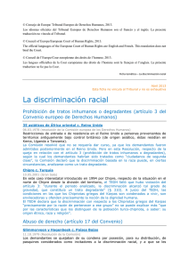 La discriminación racial - European Court of Human Rights