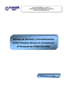 Manual de Normas y Procedimientos Sobre Pasajes Aéreos en
