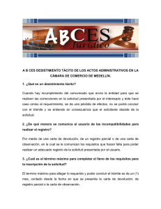 ABCES Desestimiento tacito de los actos administrativos camara